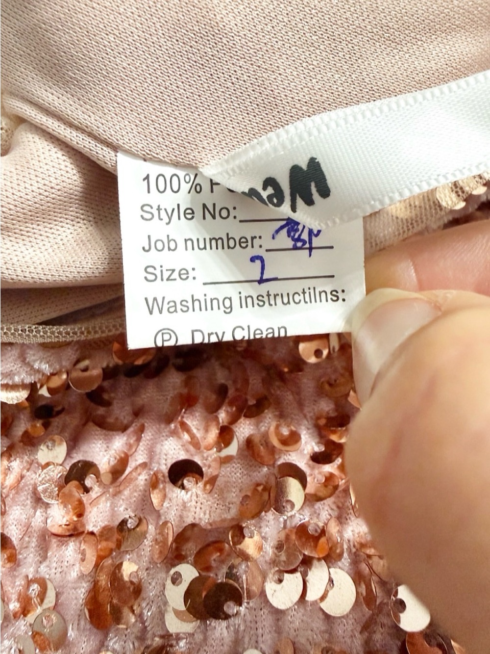 Rose Gold Sequin One-Shoulder Mini Dress Size 2 Open Back Cocktail Party Dress - Picture 4 of 7